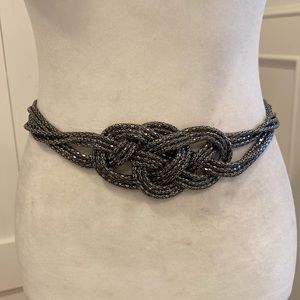 Vintage Y2K Gunmetal SnakeChain Knotted Statement Jewelry belt necklace